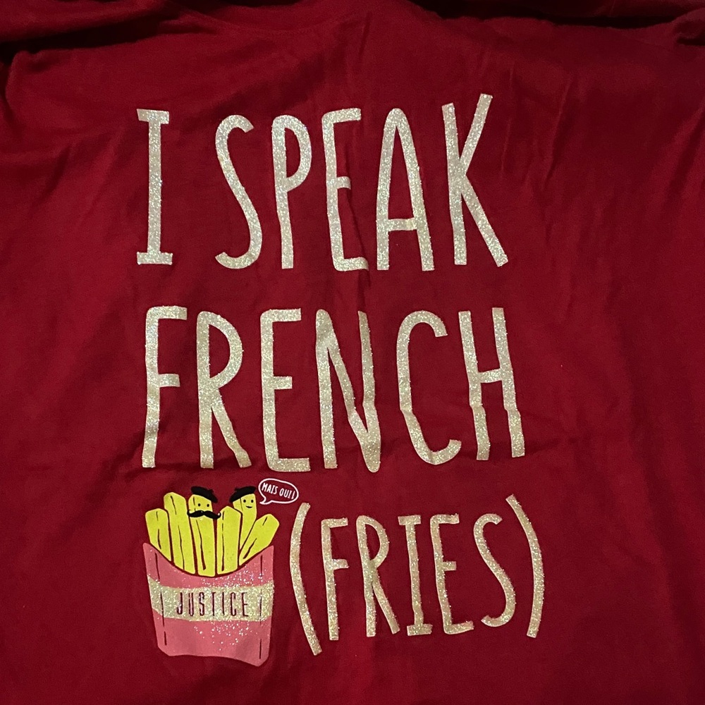 Justice Red 'I Speak French (Fries)' Kids Shirt